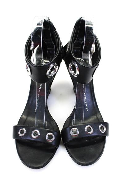 Giuseppe Zanotti Design Womens Black Grommet Ankle Strap Sandals Shoes Size 8.5