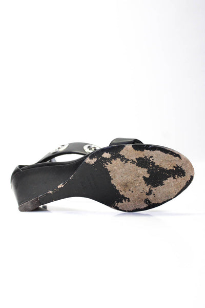 Giuseppe Zanotti Design Womens Black Grommet Ankle Strap Sandals Shoes Size 8.5