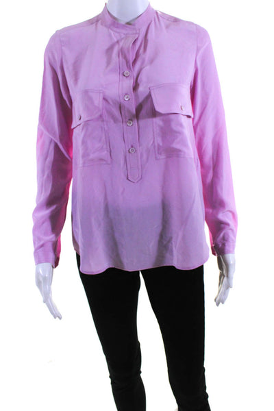 Stella McCartney Womens 100% Silk Long Sleeved Button Down Shirt Pink Size 34