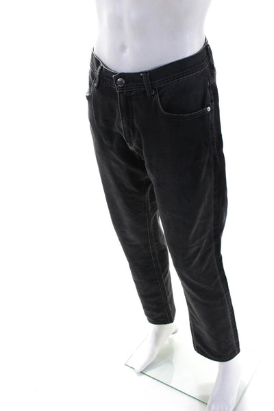 Agave Mens Cotton Denim Mid-Rise Classic Taper Straight Leg Jeans Black Size 33