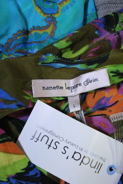 Nanette Lepore Swim Womens Swim Cover Up Dress Multi Colored Size Large