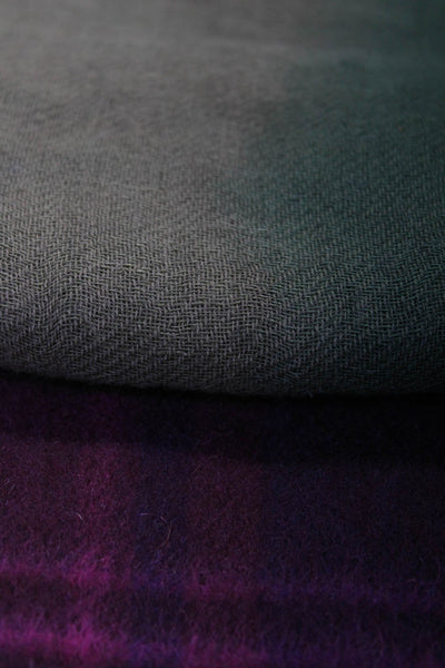 Peck & Peck Zara Women's Cashmere Striped Fringe Trim Neck Scarf Purple Lot 2