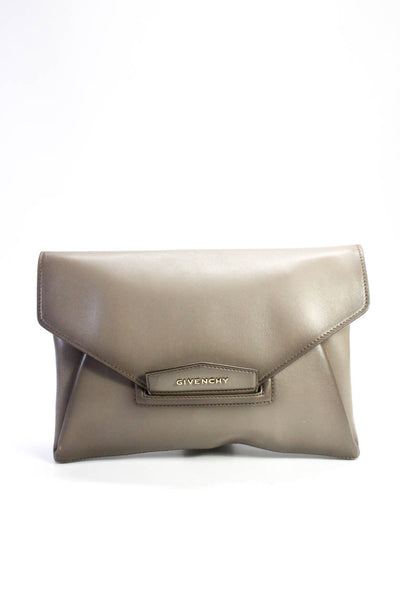 Givenchy Womens Medium Calfskin Antigona Envelope Clutch Handbag Brown