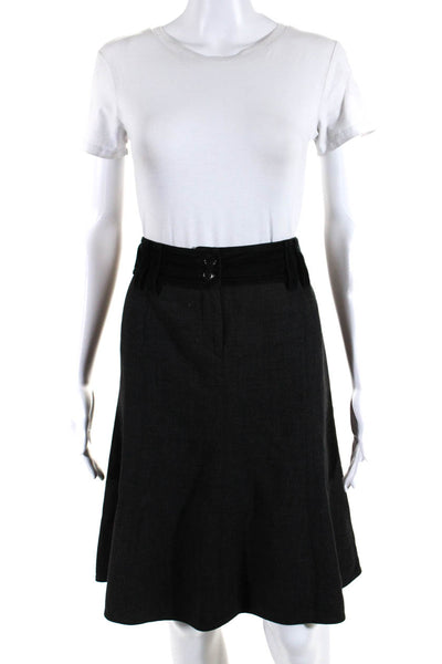 Armani Collezioni Women's A Line Wool Blend Mini Skirt Gray Size 6