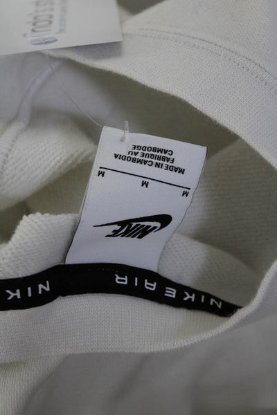 Nike Mens Cotton Round Neck Long Sleeve Pullover Sweatshirt White Size M