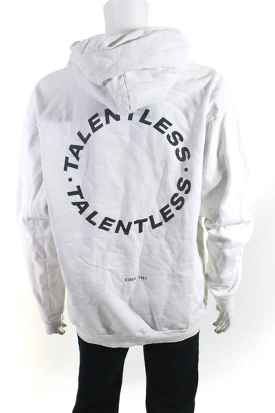 Talentless Men's Hood Long Sleeves Sweatshirt White Size 2XL