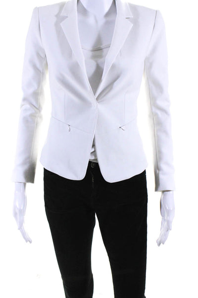 Elizabeth and James Women's Long Sleeves Line One Button Blazer White Size 00