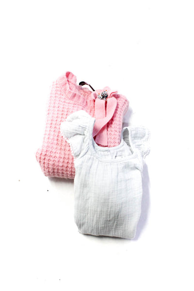 Love Shack Fancy Simonetta Girls Top Sweater Gray Pink Size 6-12 Months 2 Lot 2