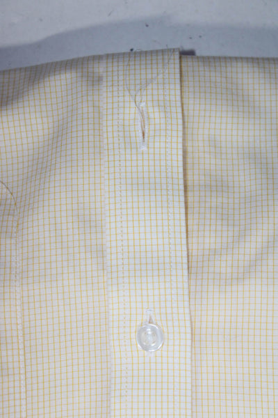 Gold Label Mens Button Front Collared Printed Dress Shirts White Blue 16 Lot 4