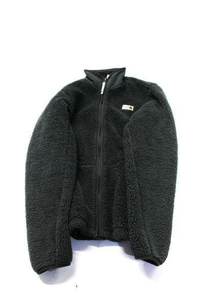 North Face Childrens Boys Teddy Fleece Full Zip Lightweight Jacket Gray Size XL