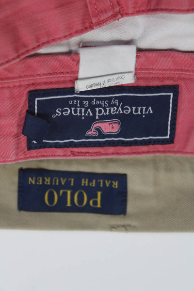 Vineyard Vines Polo Ralph Lauren Mens Button Casual Shorts Pink Size 36 38 Lot 2