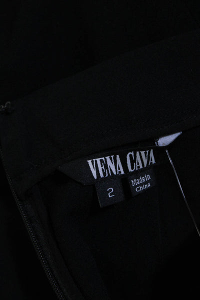 Vena Cava Womens Black Open Knit Zip Back Maxi Skirt Size 2
