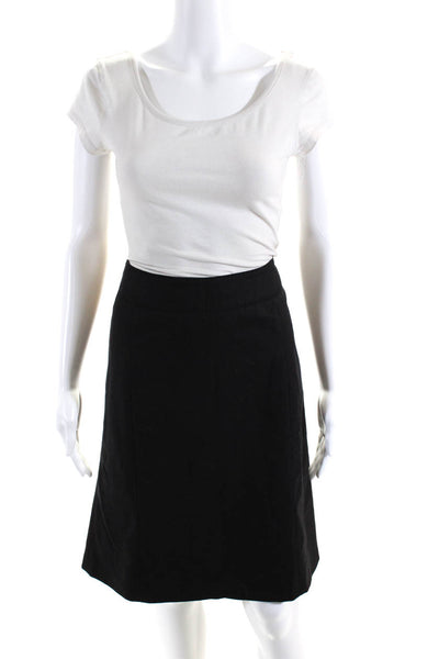 Moschino Womens Knee Length A Line Skirt Black Wool Size 8