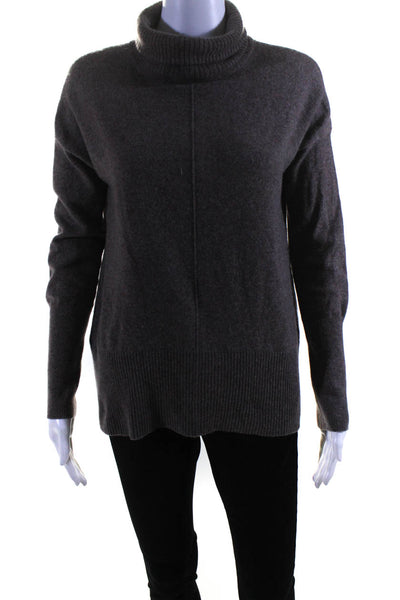 Autumn Cashmere Women's Long Sleeve Cashmere Turtleneck Sweater Gray Size XS