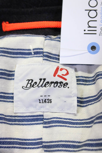 Bellerose Boys Woven Three Button Plaid Sleeve Blazer Navy Blue Green Size 12