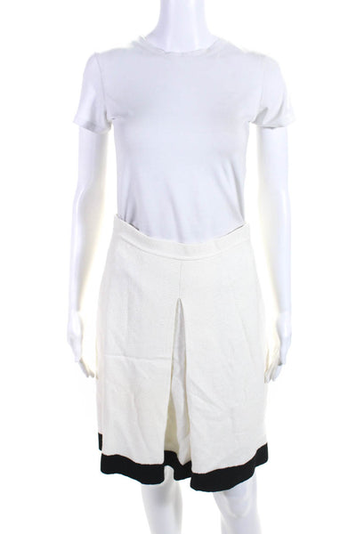 St. John Women's Zip Closure Flare Line Mini Skirt White Size 4