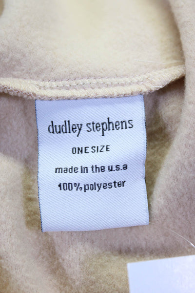 Dudley Stephens Womens Fleece Sleeveless Open Front Shawl Wrap Beige Tan O/S