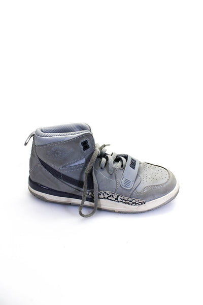 Air Jordan Boys Round Toe Patchwork Lace-Up High Top Sneakers Gray Size 3Y