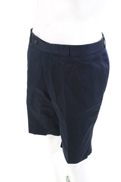 Michael Andrews Mens Four Pocket Button Closure Chino Shorts Navy Size 38