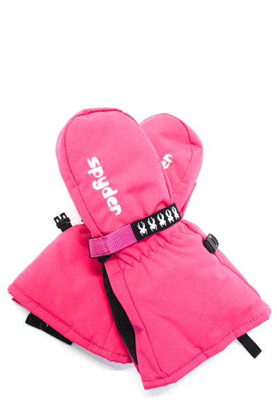 Patagonia Spyder Baby Girls Trapper Hat Mittens Pink Black Size XXS S Lot 2