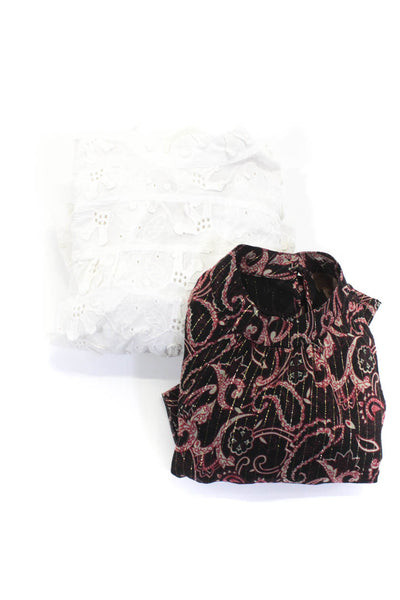 Anthropologie Forever That Girl Womens Pink Paisley Blouse Top Size 6 XS lot 2