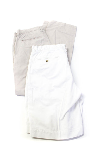 Polo Ralph Lauren J Crew Mens Classic Shorts Essex Pants White Tan Size 32 Lot 2