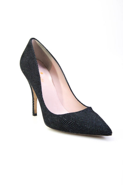 Kate Spade New York Women's Dotted Suede Pointed Toe Pumps Black Size 7