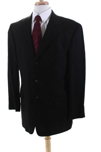 John W. Nordstrom Mens Cashmere Three Button Blazer Black Size 43 Tall