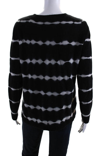 C by Bloomingdales Womens Cashmere Tie Dye Print Sweater Black Grey Size Medium