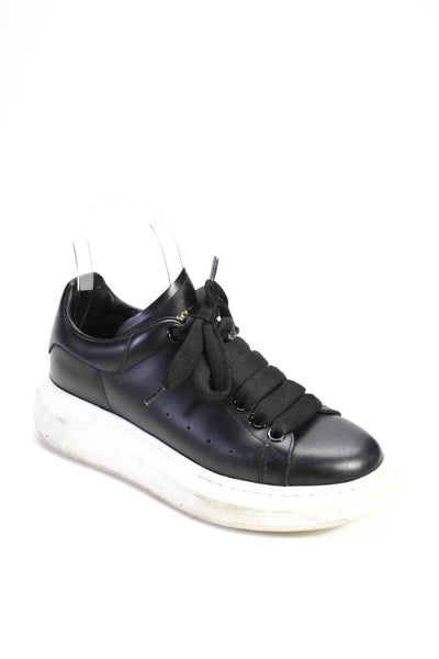 Alexander McQueen Womens Chunky Sole Low Top Leather Sneakers Black Size 37 7 D