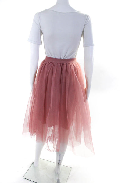 Haute Monde Womens Elastic Waist Tulle Midi Tutu Skirt Pink Size Medium