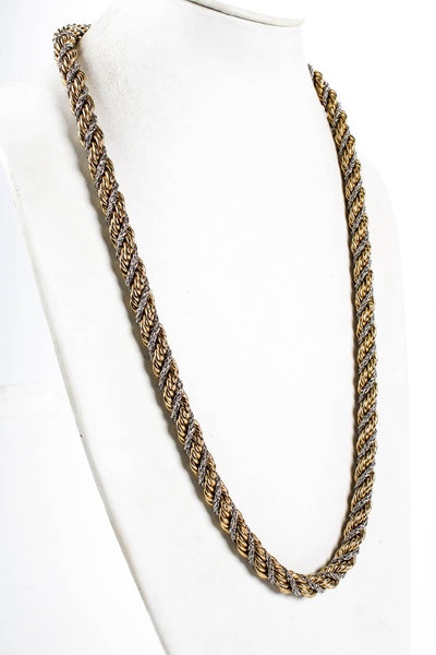 Grosse Germany Womens Vintage Silver & Gold Tone Chunky Rope Chain Necklace 30"
