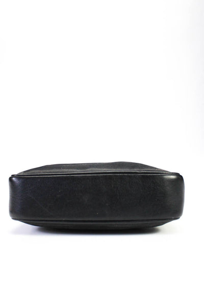 Coach Nylon Leather Trim Top Zip Detachable Strap Small Top Handle Handbag Black