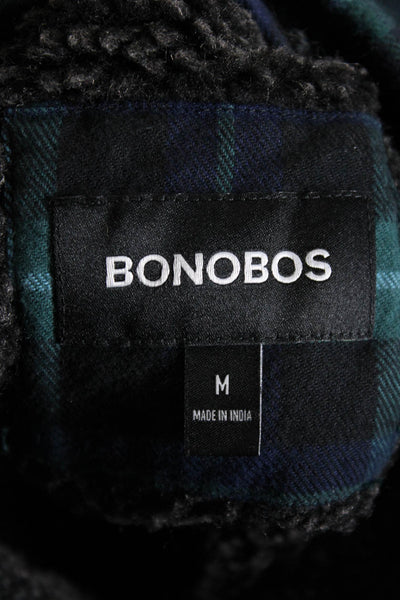 Bonobos Mens Plaid Button Dow Long Sleeves Shirt Blue Cotton Size Medium