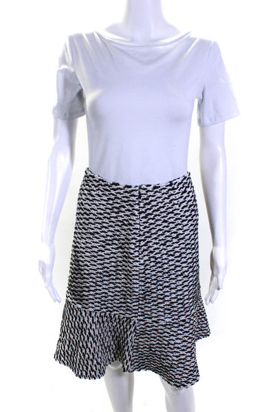 St. John Women's Zip Closure Tiered Mini Skirt White Black Size 14