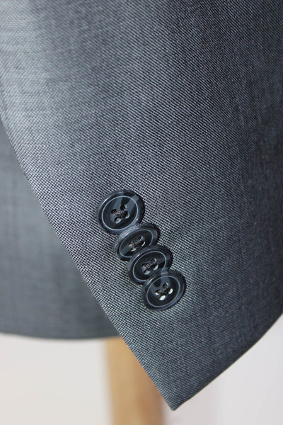 Peter Millar Mens Gray Wool Two Button Long Sleeve Blazer Jacket Size 52T
