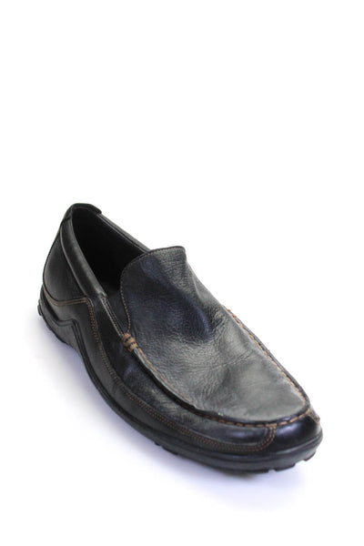 Cole Haan Mens Leather Slide On Casual Loafers Black Size 11 Medium