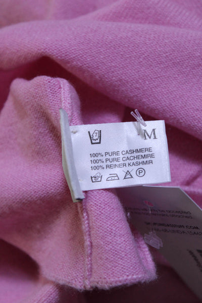 Lucien Pellat-Finet Womens Cashmere V Neck Jeweled Back Sweater Pink Size Medium