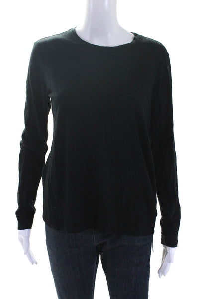 Proenza Schouler Womens Long Sleeves Tee Shirt Black Cotton Size Medium