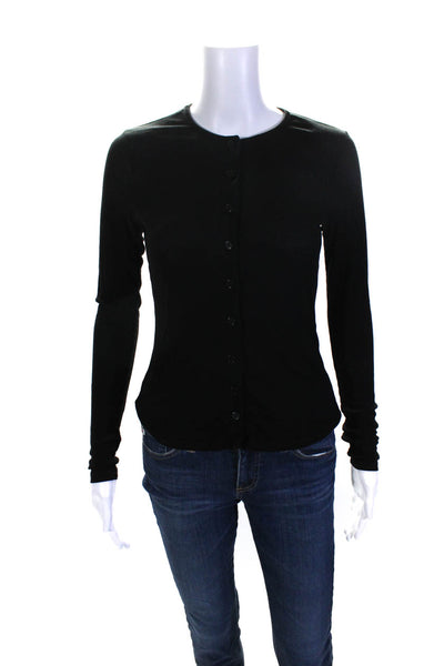 Reformation Jeans Womens Button Down Long Sleeves Blouse Black Size Small