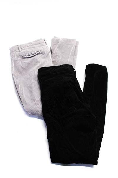 Mother Closed Womens Velvet Corduroy Pants Jeans Black Gray Size 26 27 Lot 2