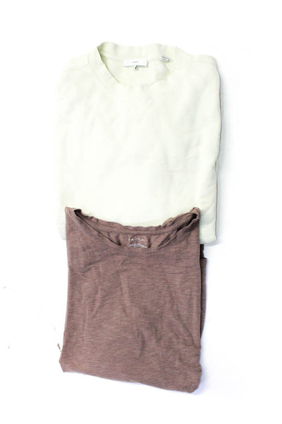 Tahari Vince Women's Long Sleeve Curved Hem T-shirt Brown Size XL L, Lot 2