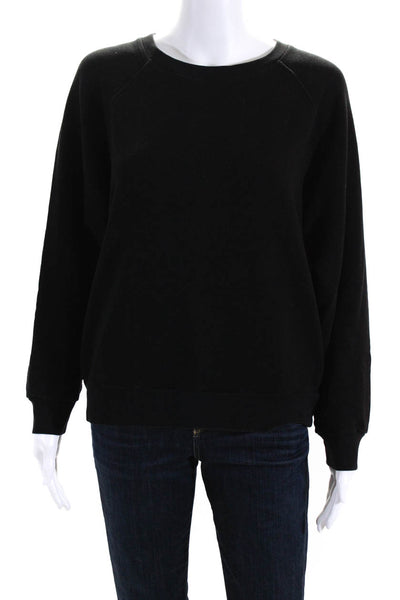 Reformation Jeans Womens Crew Neck Sweatshirt Black Cotton Size Medium