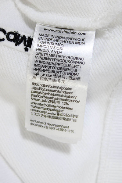 Calvin Klein Men's Crewneck Long Sleeves Pullover Sweatshirt White Size M
