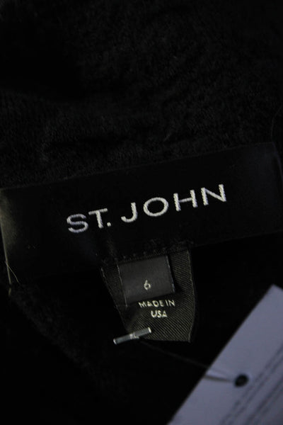 St. John Women's One Button Patch Pocket Cardigan Black Size 6