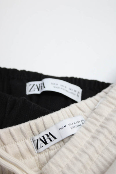 Zara Mens Pull On High Rise Sweatpants Beige Black Size Medium Small Lot 2