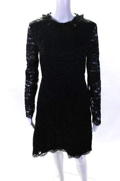 Marc By Marc Jacobs Women's Long Sleeve Lace A-line Dress Black Size 6