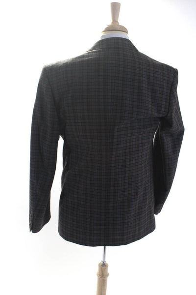 Philippe Laurent Mens Plaid Print Buttoned Collared Blazer Brown Size EUR40