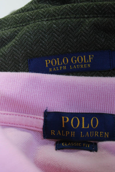 Polo Golf Ralph Lauren Men's Quarter Zip Long Sleeves Shirt Green Size S Lot 2