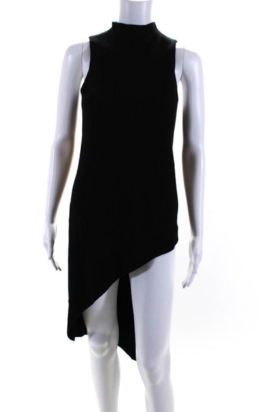 Philanthropy Women's High Neck Sleeveless Hi-Lo Hem Sweater Dress Black Size S